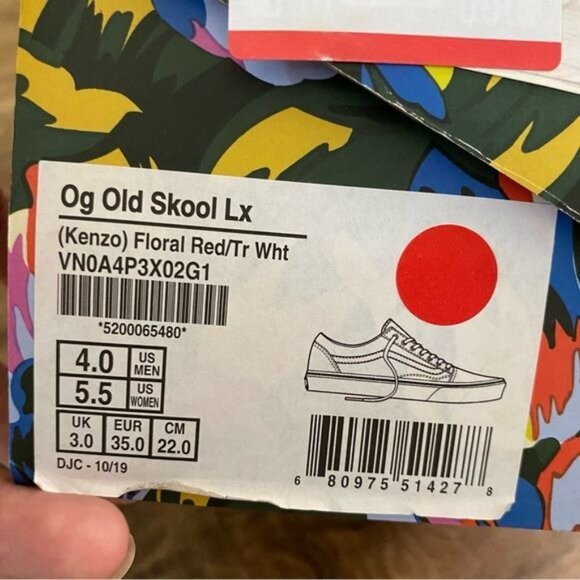 KENZO X VANS VAULT OG OLD SKOOL LX SneakersFloral Red / True White 5.5 NWT Rare - Picture 12 of 14